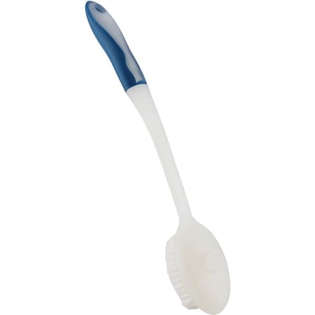 All-Source 16 In. White & Blue Bath Brush Body Scrubber LF 2370
